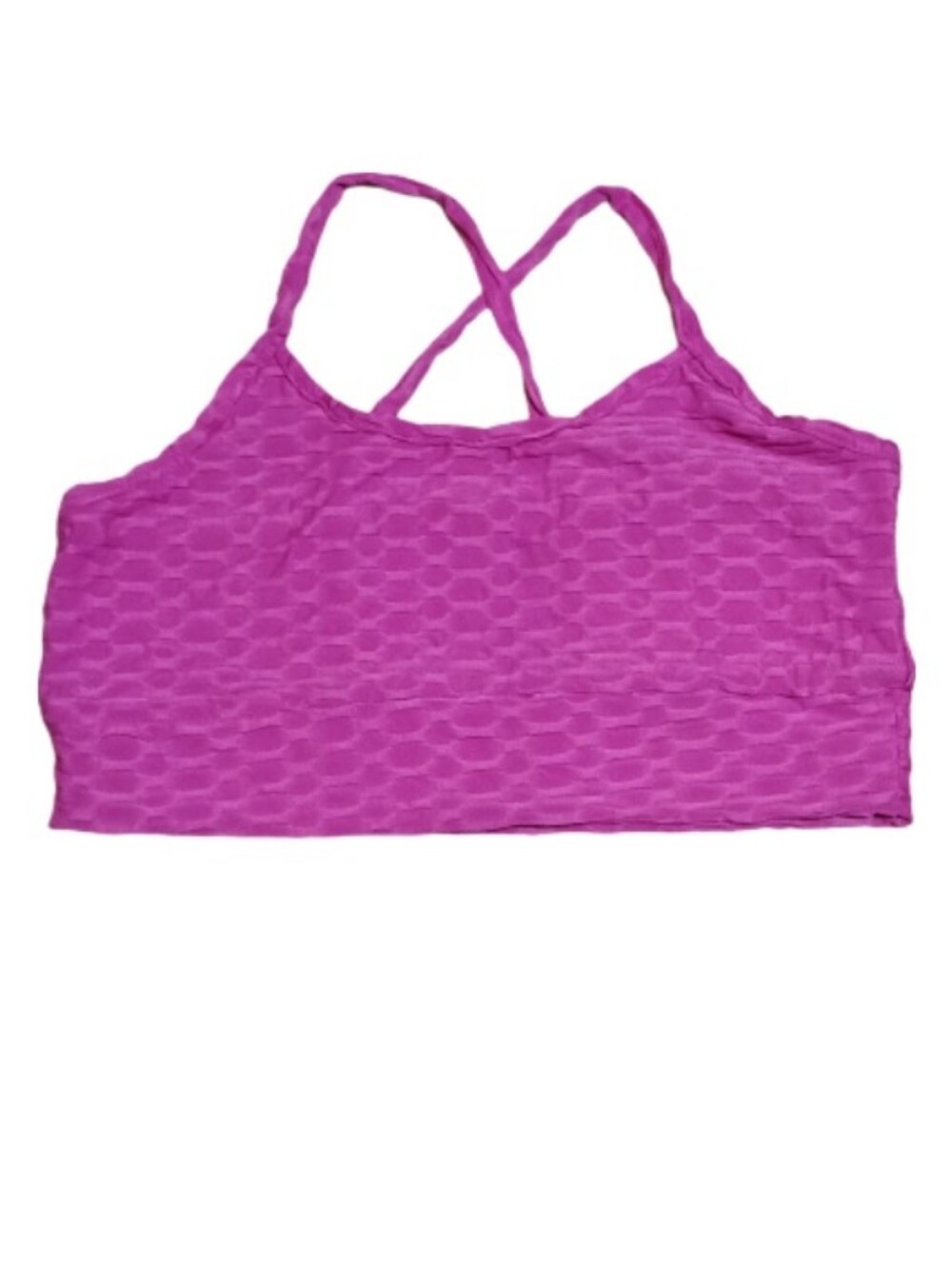 Hot Kiss Magenta Textured Strappy Crop Top